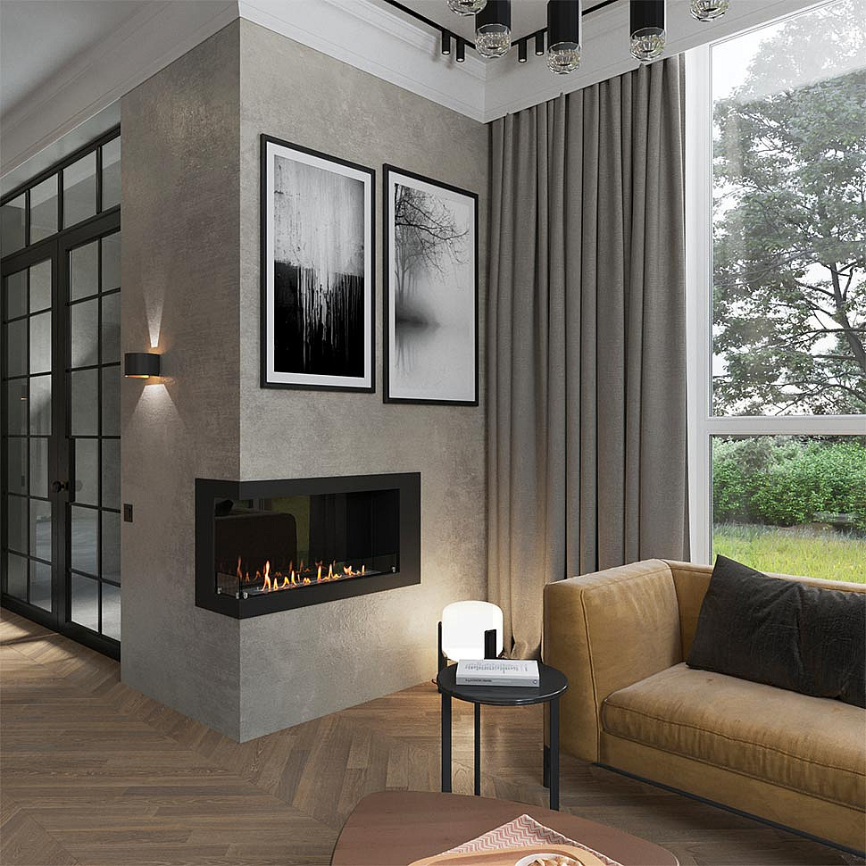 Биокамин угловой SteelHeat LONG 1000 левый Биокамин угловой SteelHeat LONG 1000 левый