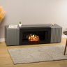 Тумба под ТВ с биокамином SteelHeat IMOLA IMPULSE 140 см (корпус Графит / фасады Гротто Гранит) фото 2