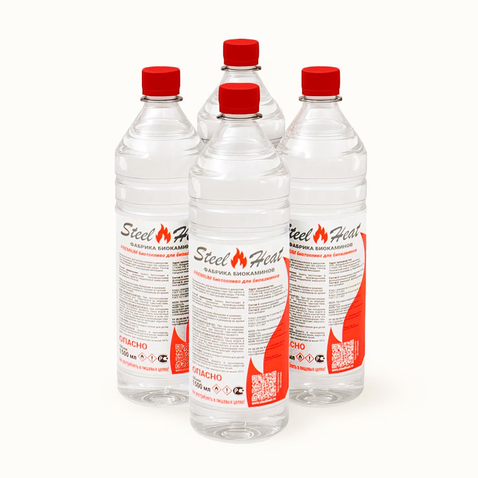Биотопливо SteelHeat Premium 4x1,5 литра Биотопливо SteelHeat Premium 4x1,5 литра