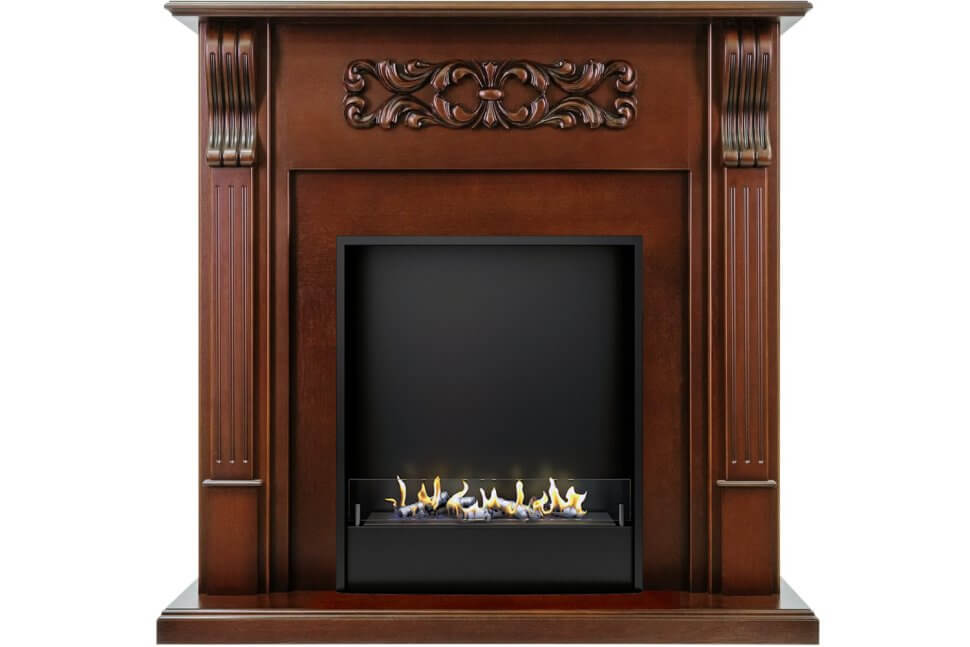 Биокамин в портале Firezo Venice Махагон коричневый антик, стандарт Биокамин в портале Firezo Venice Махагон коричневый антик, стандарт